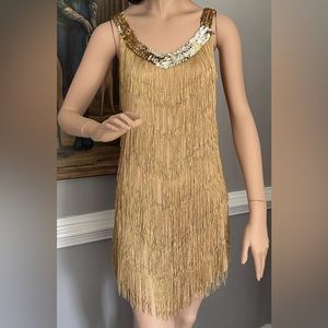 Gold Sequin Flapper Dress